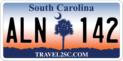 SC license plate ALN142