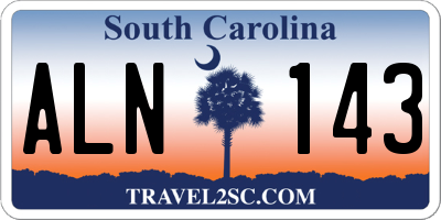 SC license plate ALN143
