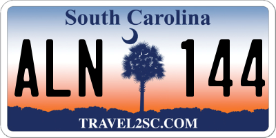 SC license plate ALN144
