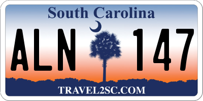 SC license plate ALN147