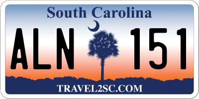 SC license plate ALN151