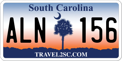 SC license plate ALN156