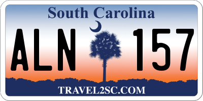 SC license plate ALN157