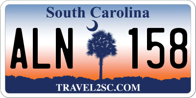 SC license plate ALN158