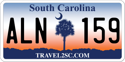SC license plate ALN159