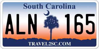 SC license plate ALN165