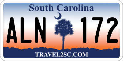 SC license plate ALN172