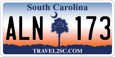 SC license plate ALN173