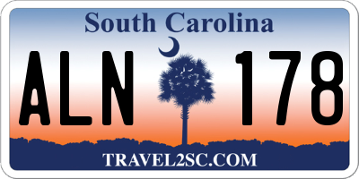 SC license plate ALN178