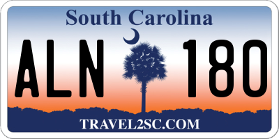 SC license plate ALN180