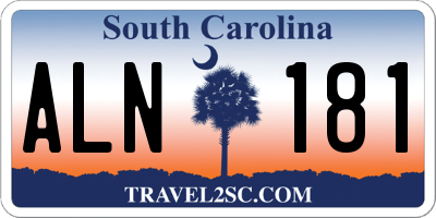SC license plate ALN181
