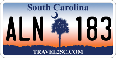SC license plate ALN183