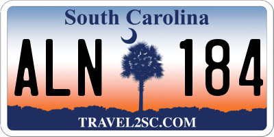 SC license plate ALN184