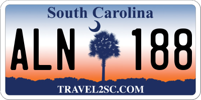 SC license plate ALN188