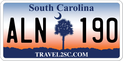 SC license plate ALN190