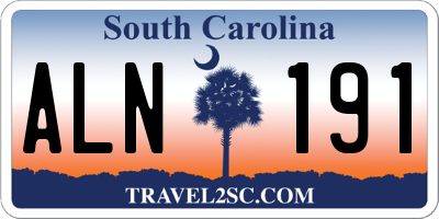 SC license plate ALN191