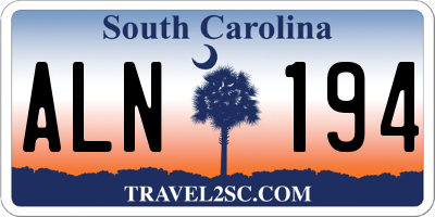 SC license plate ALN194