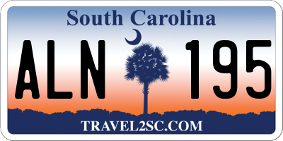 SC license plate ALN195