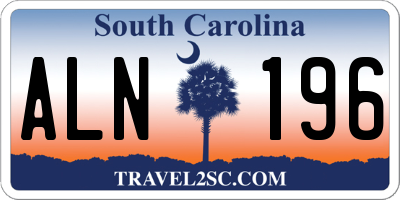 SC license plate ALN196