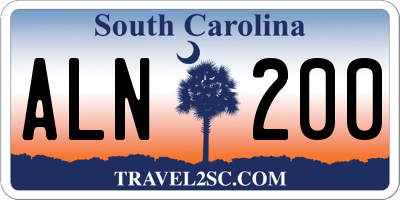 SC license plate ALN200