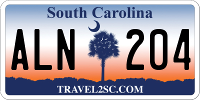 SC license plate ALN204