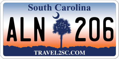 SC license plate ALN206