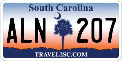 SC license plate ALN207
