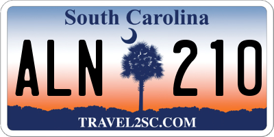 SC license plate ALN210
