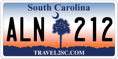 SC license plate ALN212