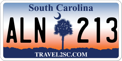 SC license plate ALN213