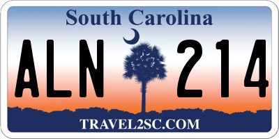 SC license plate ALN214