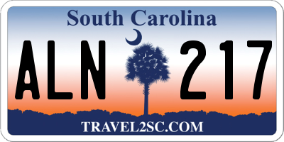 SC license plate ALN217