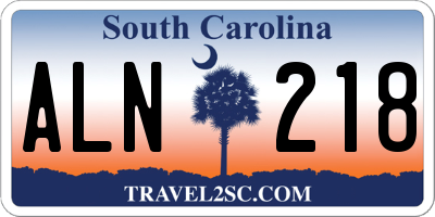 SC license plate ALN218