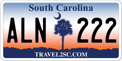 SC license plate ALN222