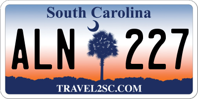 SC license plate ALN227