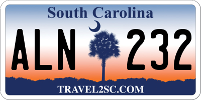 SC license plate ALN232
