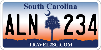 SC license plate ALN234
