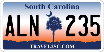 SC license plate ALN235