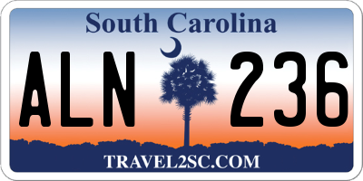 SC license plate ALN236
