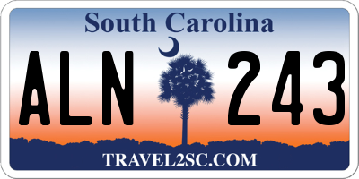 SC license plate ALN243