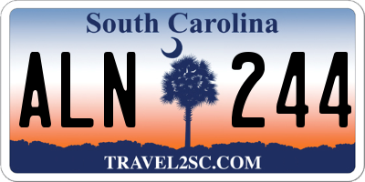 SC license plate ALN244