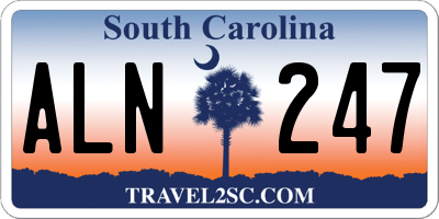 SC license plate ALN247