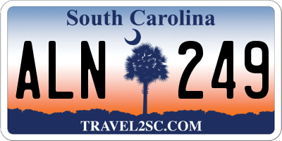 SC license plate ALN249
