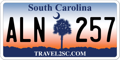 SC license plate ALN257