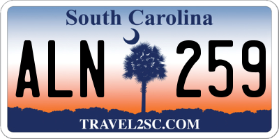 SC license plate ALN259