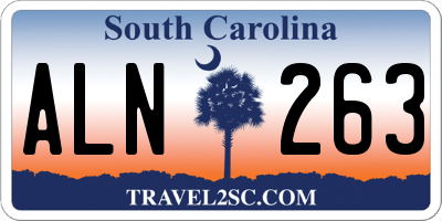 SC license plate ALN263