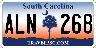 SC license plate ALN268