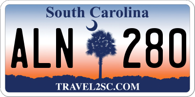 SC license plate ALN280