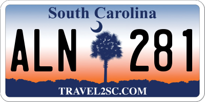 SC license plate ALN281