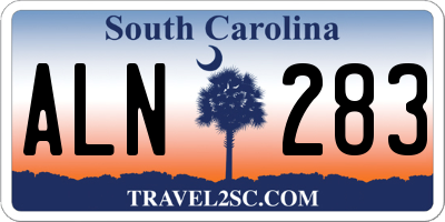 SC license plate ALN283